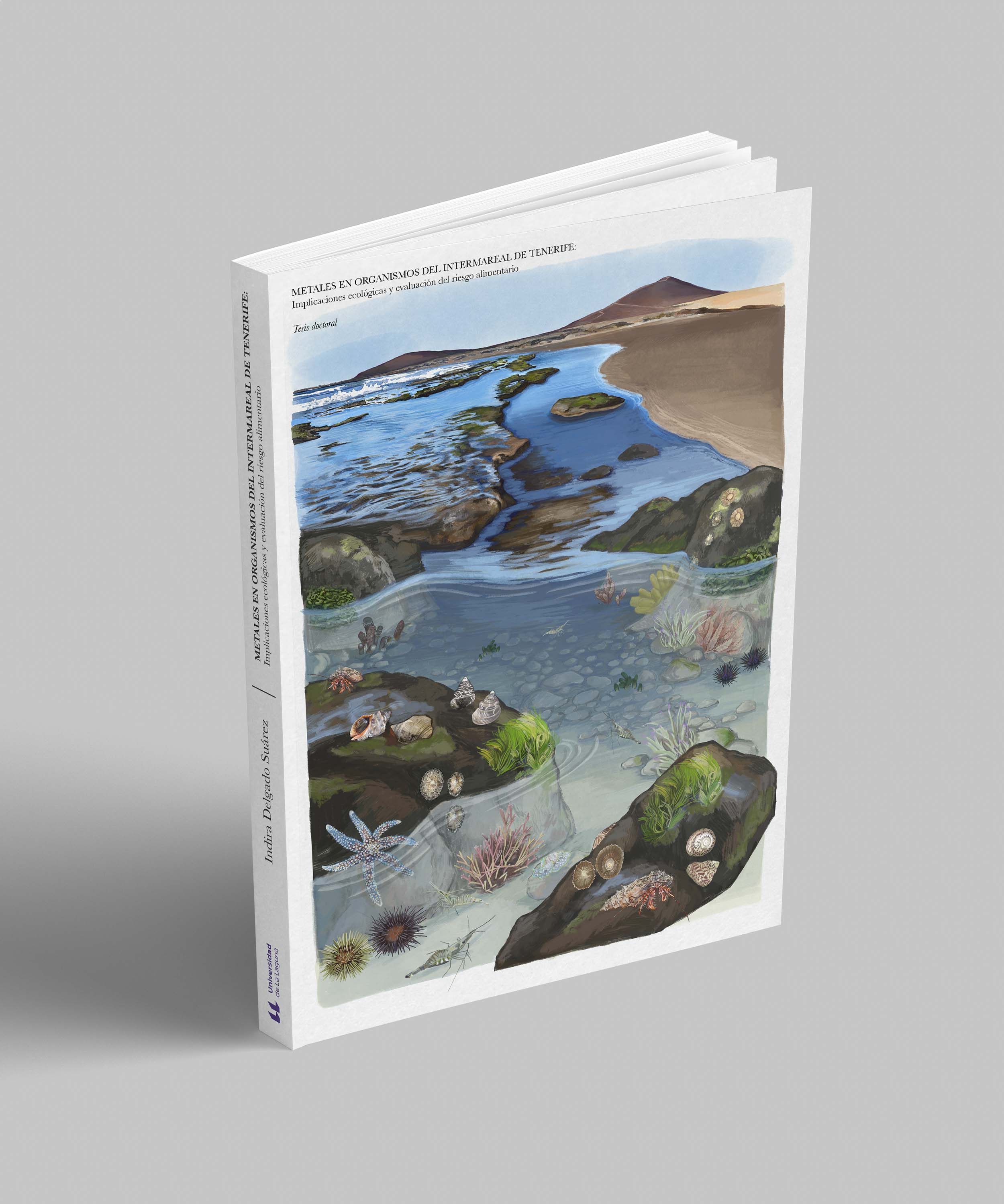 Diseño de portada con ilustración científica de Tenerife